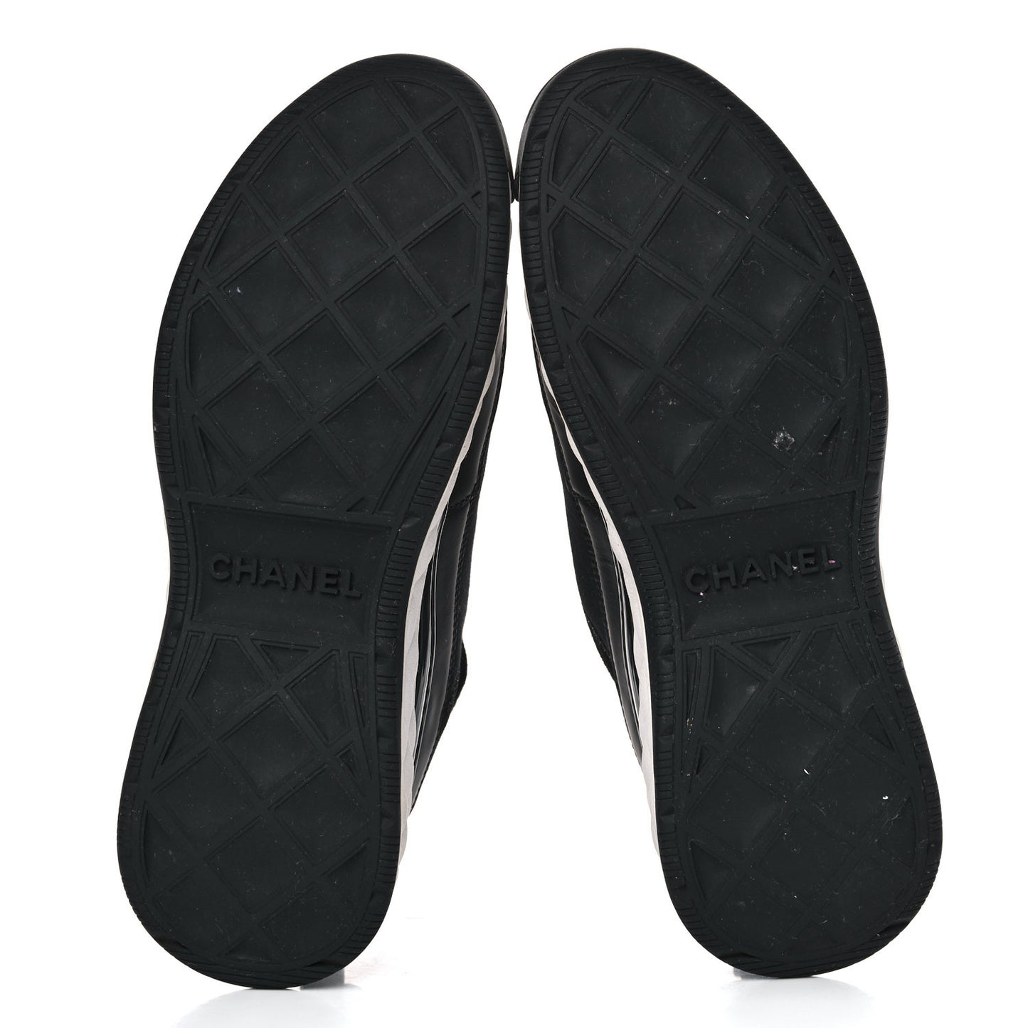 Velvet Calfskin Mixed Fibers CC Sneakers 39.5 Black
