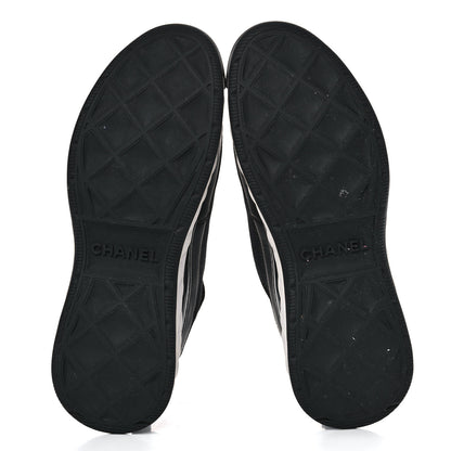Chanel Velvet Calfskin Mixed Fibers CC Sneakers 39.5 Black 5 of 13
