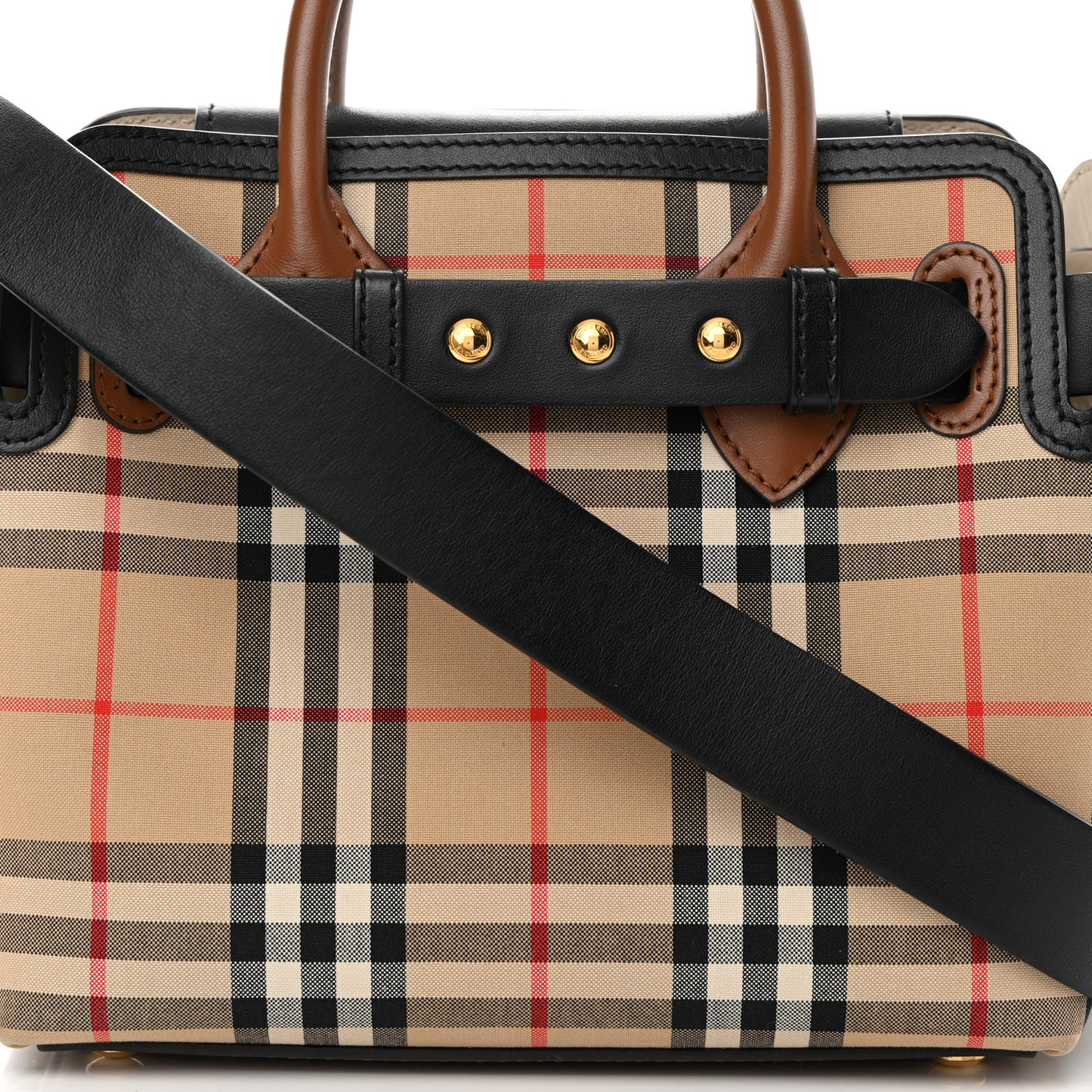 Calfskin Vintage Check Triple Stud Mini Belt Bag Archive Beige