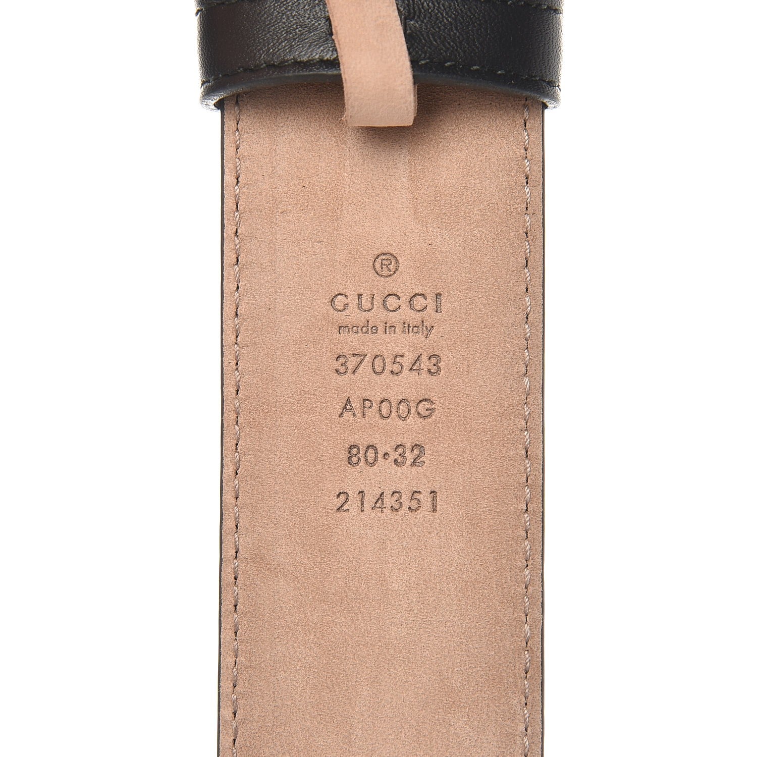 Gucci Calfskin Interlocking G 37mm Belt 80 32 Black 3 of 5