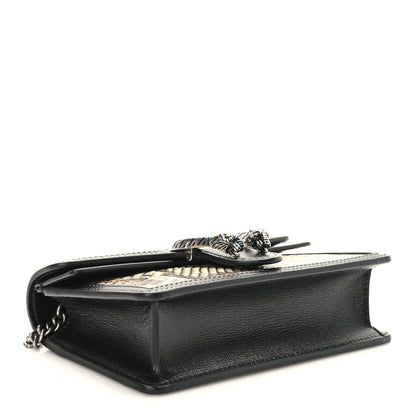 Gucci Snakeskin Azalea Calfskin Enamel Super Mini Dionysus Shoulder Bag New Rock Black Electric Blue 4 of 9