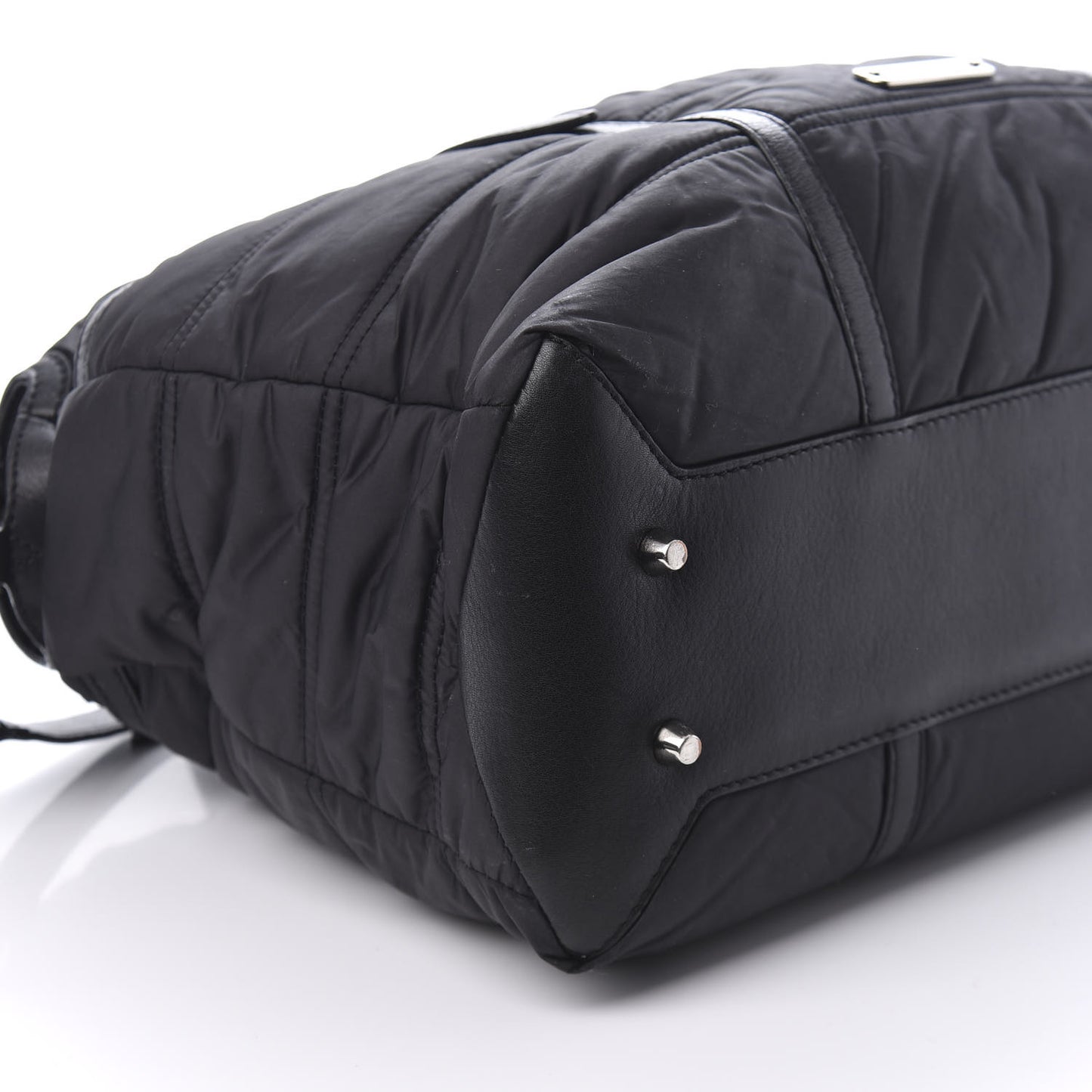 Nylon House Check Quilted Abbey Diaper Bag Black