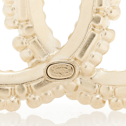 Chanel Crystal Baguette Pearl CC Brooch Gold Pearly White 4 of 4
