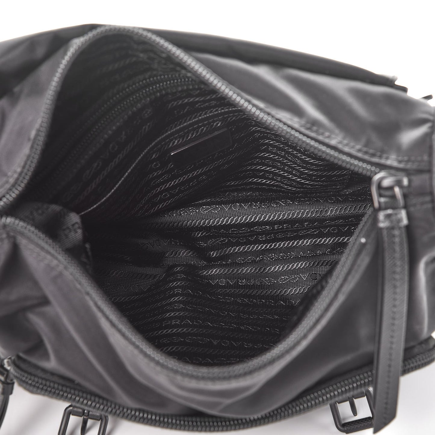Nylon New Vela Studded Messenger Bag Black