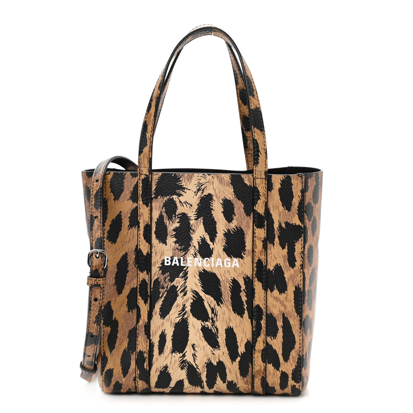 Calfskin Printed Leopard XXS Everyday Tote Beige White