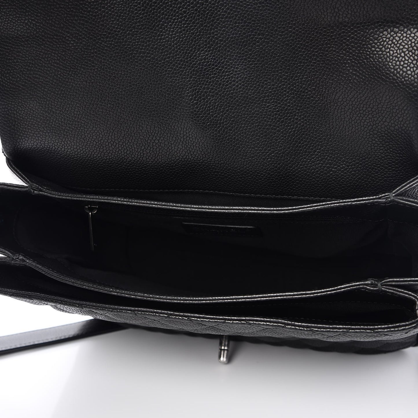 Caviar Quilted Medium Rock In Rome Single Flap Black