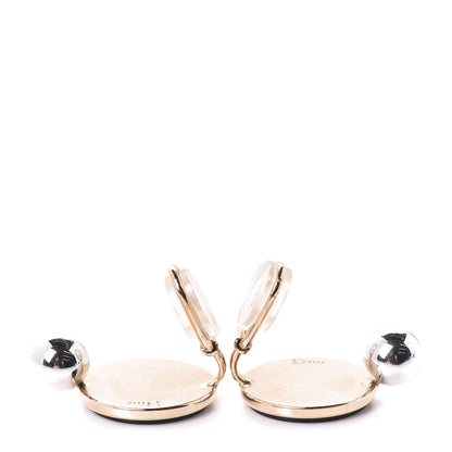 Christian Dior Resin Clip On Earrings Black Gold Silver 3 of 5