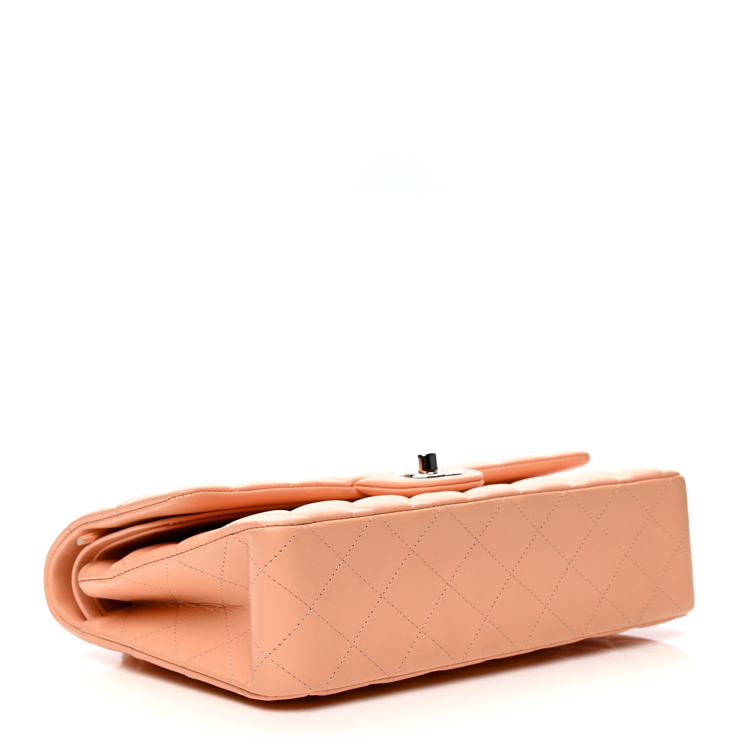Lambskin Quilted Medium Double Flap Light Pink