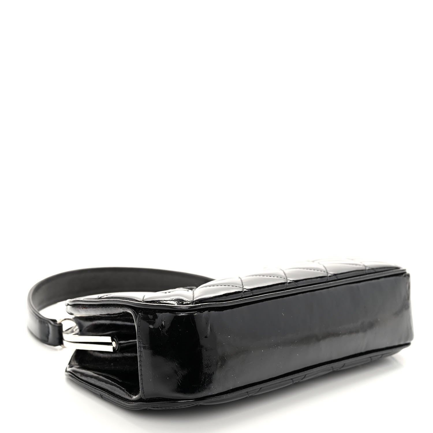 Chanel Patent Quilted Kisslock Frame Bag Black 4 of 11