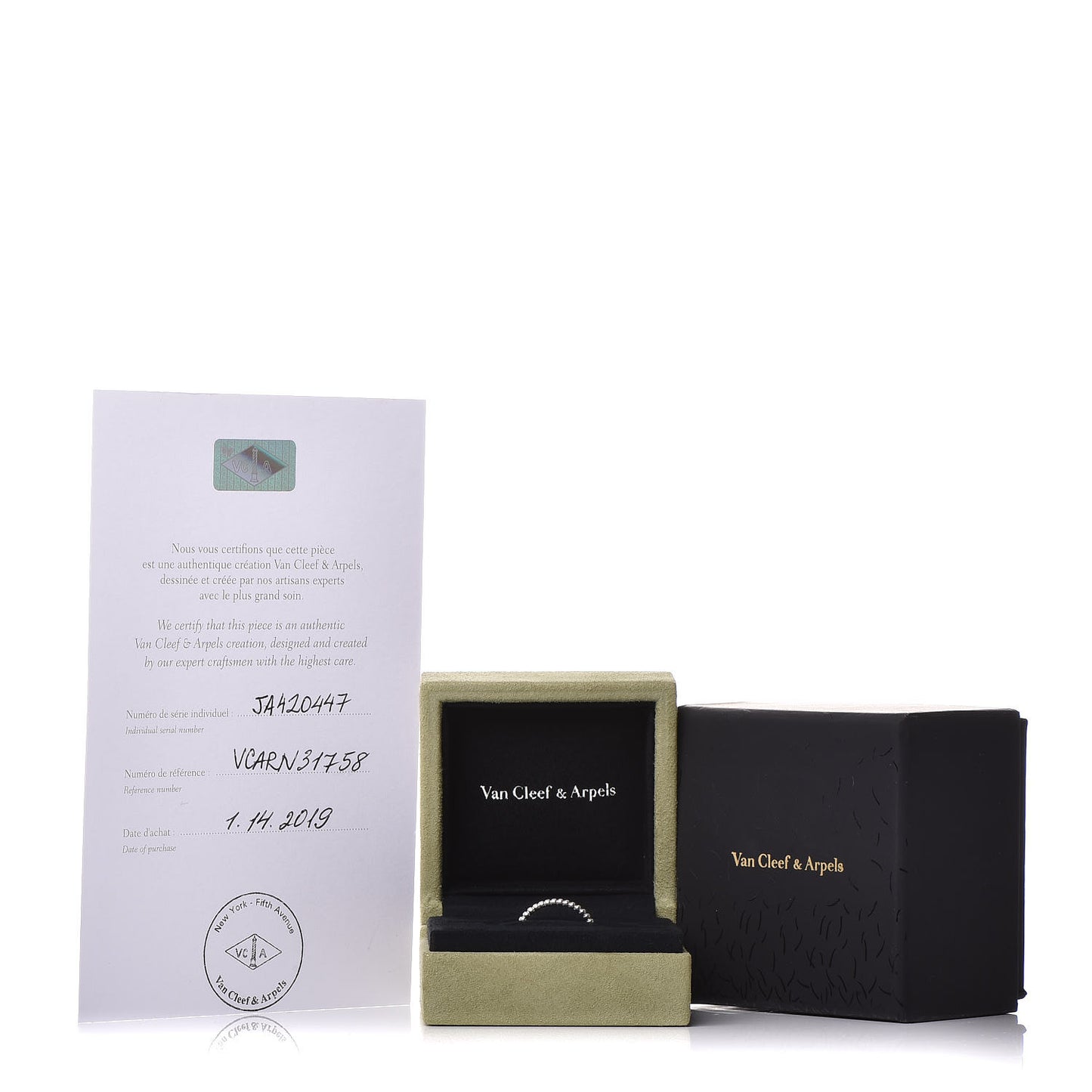 18K White Gold Small Perlee Ring 58 8.25