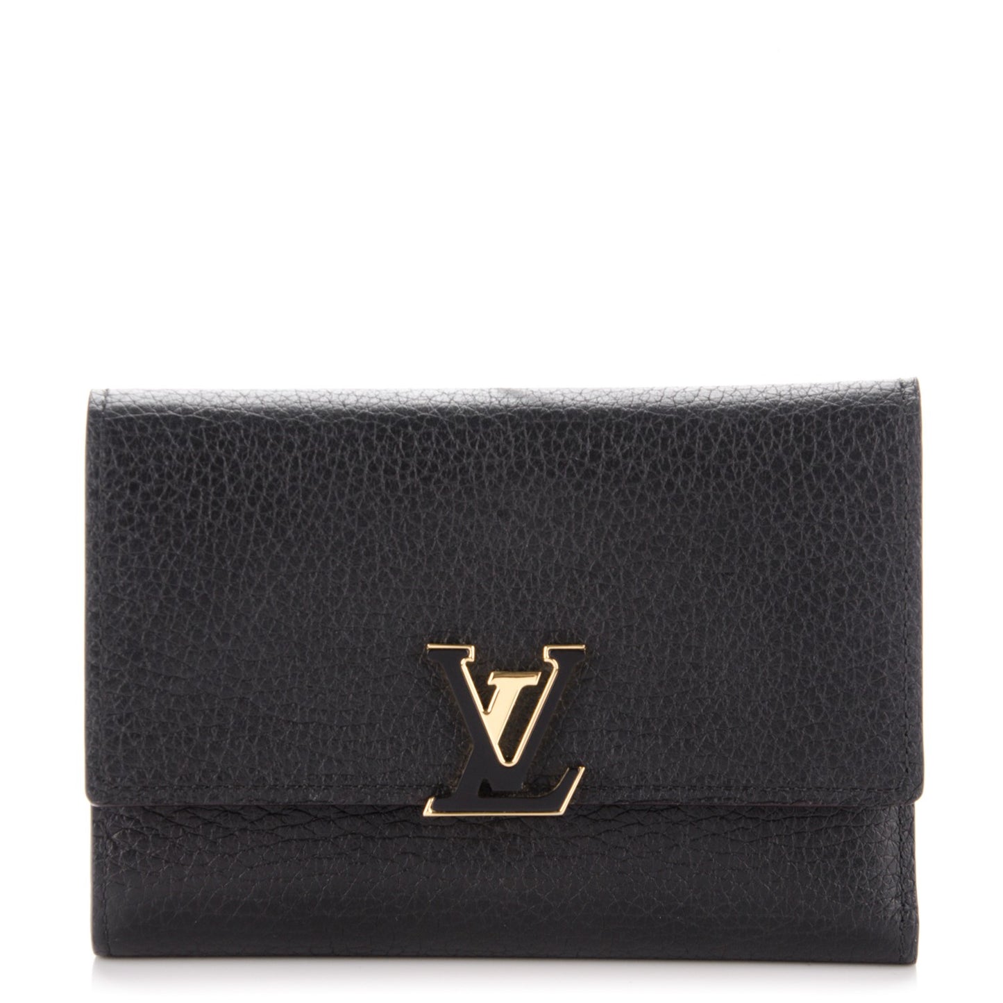 Taurillon Capucines Compact Wallet Black