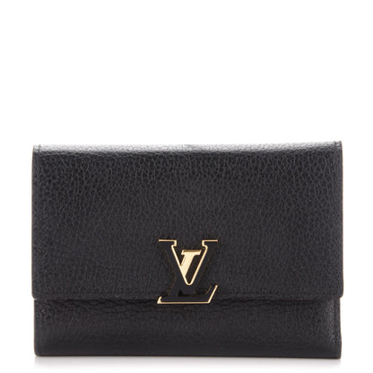 Louis Vuitton Taurillon Capucines Compact Wallet Black 1 of 7