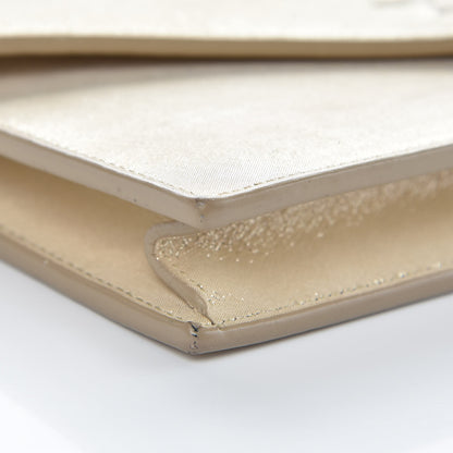 Saint Laurent Metallic Fabric Monogram Envelope Chain Wallet Light Gold 11 of 14