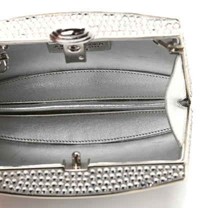 Judith Leiber Crystal Minaudiere Clutch Black Silver 4 of 10