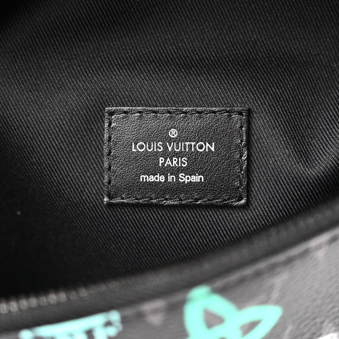 Monogram Eclipse LV Graffiti Discovery Bumbag Green Lights