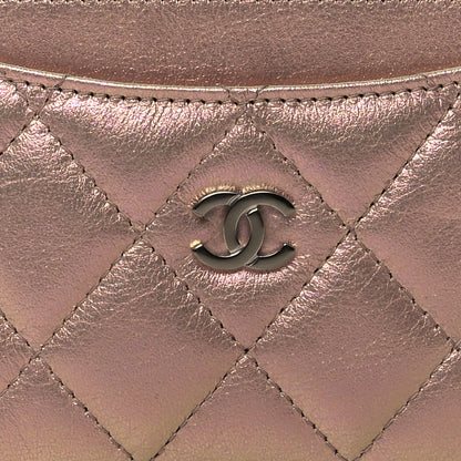 Chanel Iridescent Calfskin Quilted Card Holder Pink 9 of 9