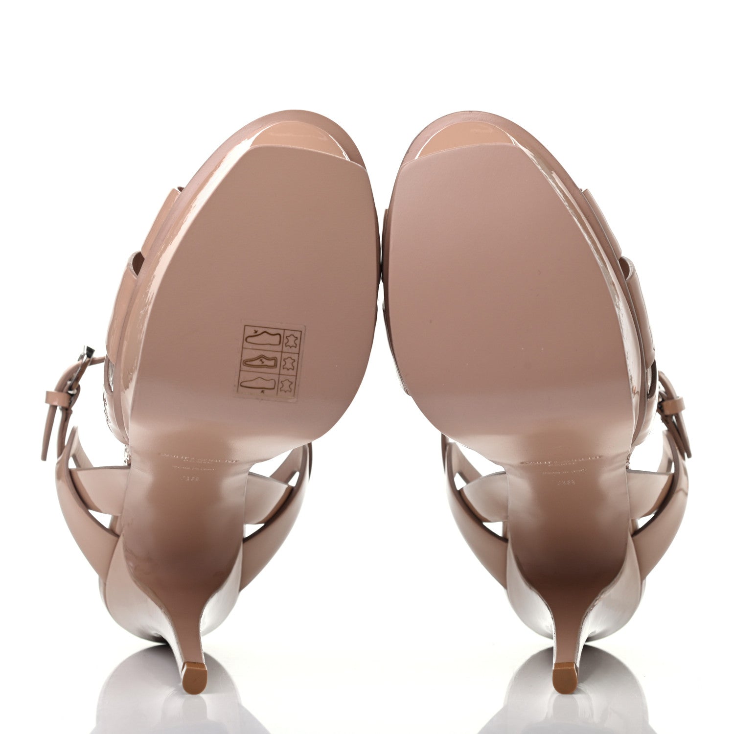 Saint Laurent Patent Tribute 105 Platform Sandals 38 Nude Powder 4 of 6