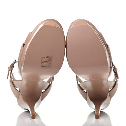 Saint Laurent Patent Tribute 105 Platform Sandals 38 Nude Powder 4 of 6