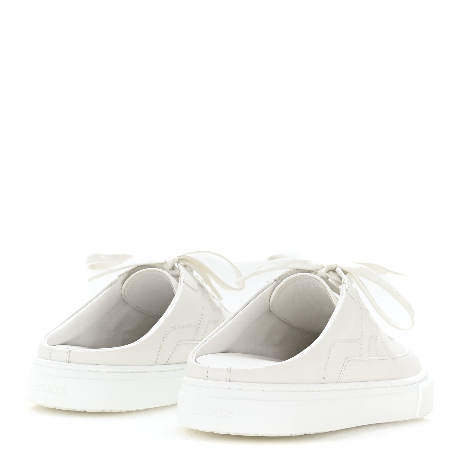Hermes Calfskin Keep Mule Sneakers 40 White 5 of 9