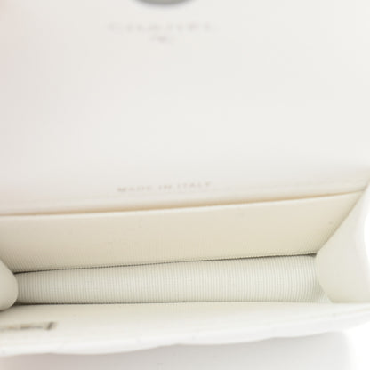 Chanel Lambskin Quilted CC Hook Card Holder White 5 of 8