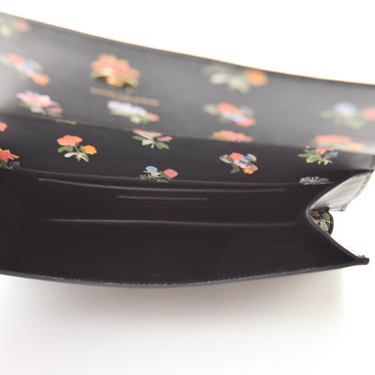 Saint Laurent Calfskin Prairie Flower Printed Small Monogram Clutch Black Multicolor 5 of 10