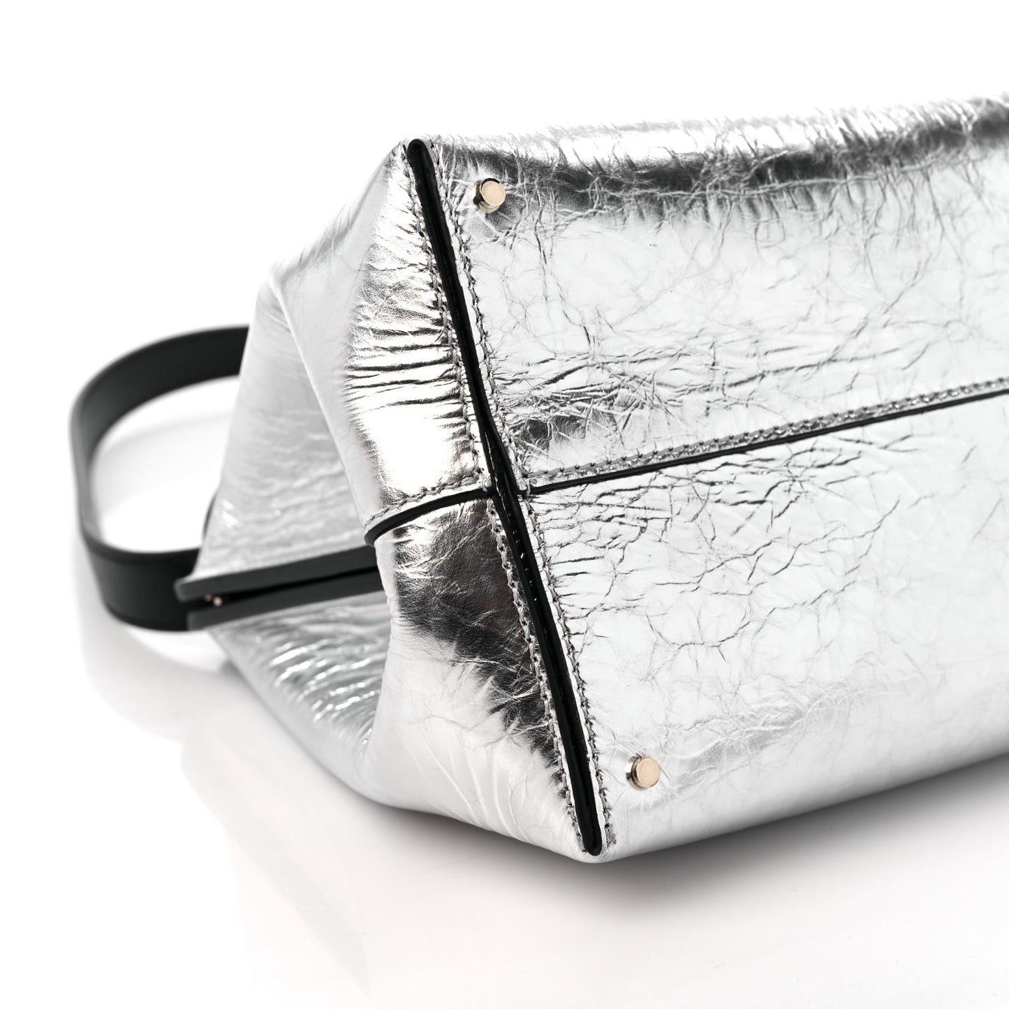 Metallic Calfskin Penelope Clutch Silver