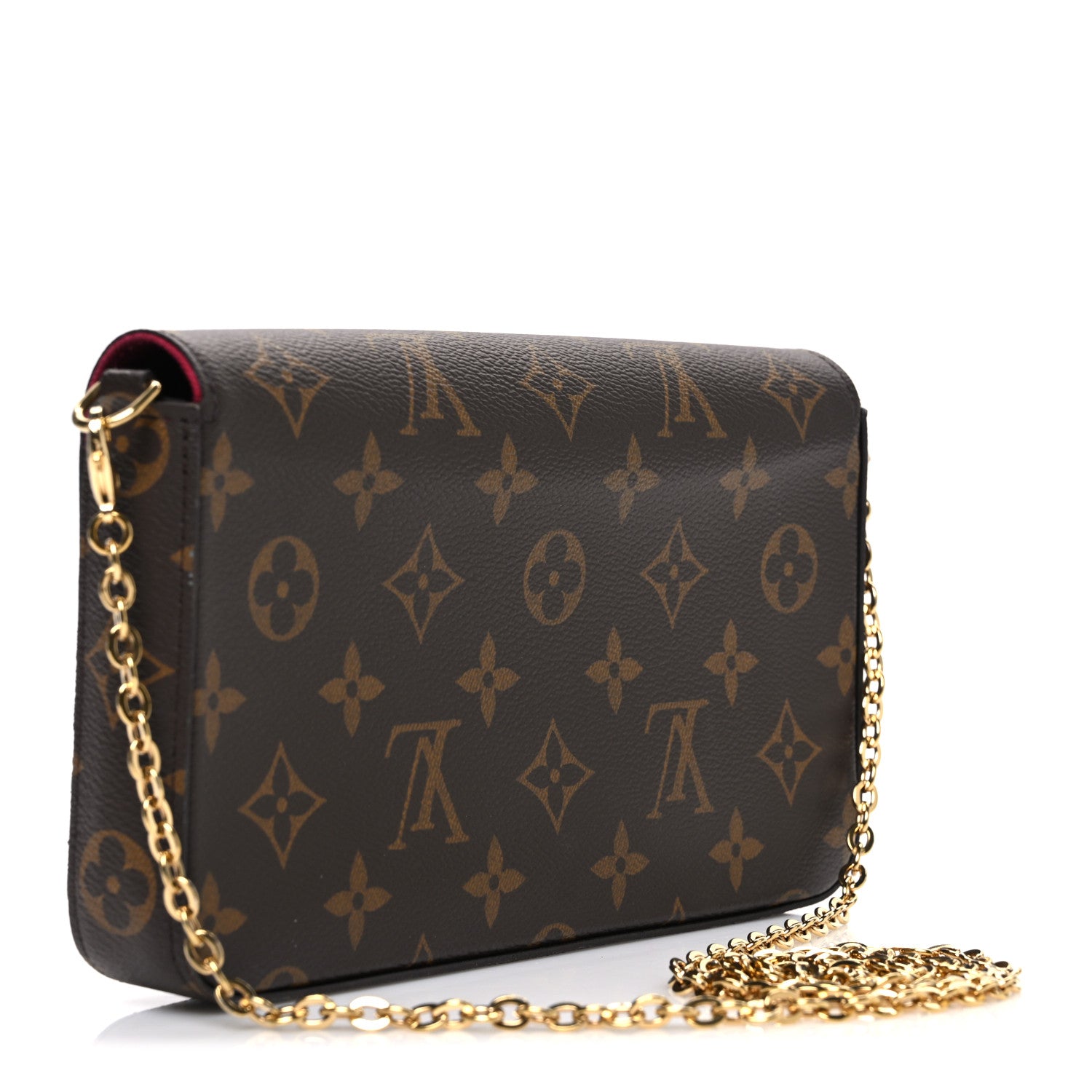 Louis Vuitton Monogram Pochette Felicie Chain Wallet Fuchsia 3 of 9
