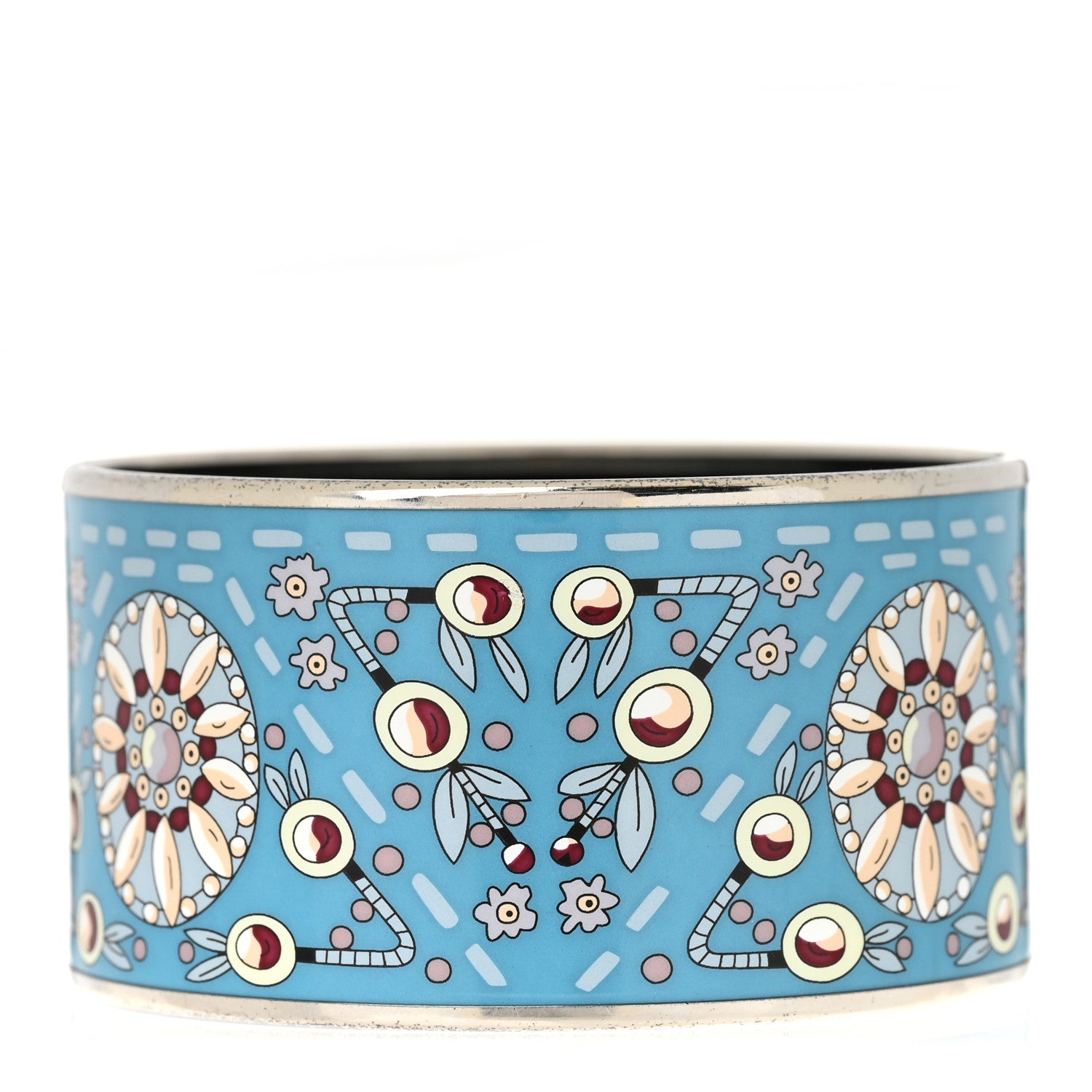 Hermes Enamel Printed Marwari Extra Wide Bracelet 70 3 of 6