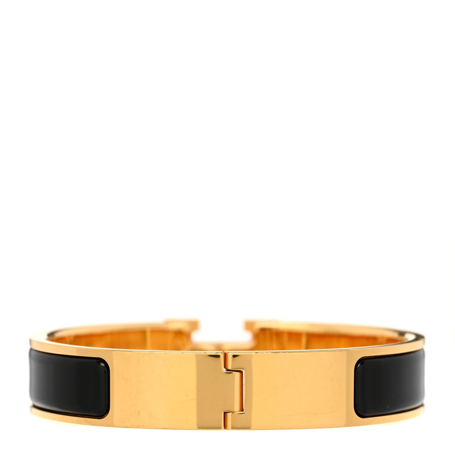 Enamel Narrow Clic Clac H Bracelet PM Black
