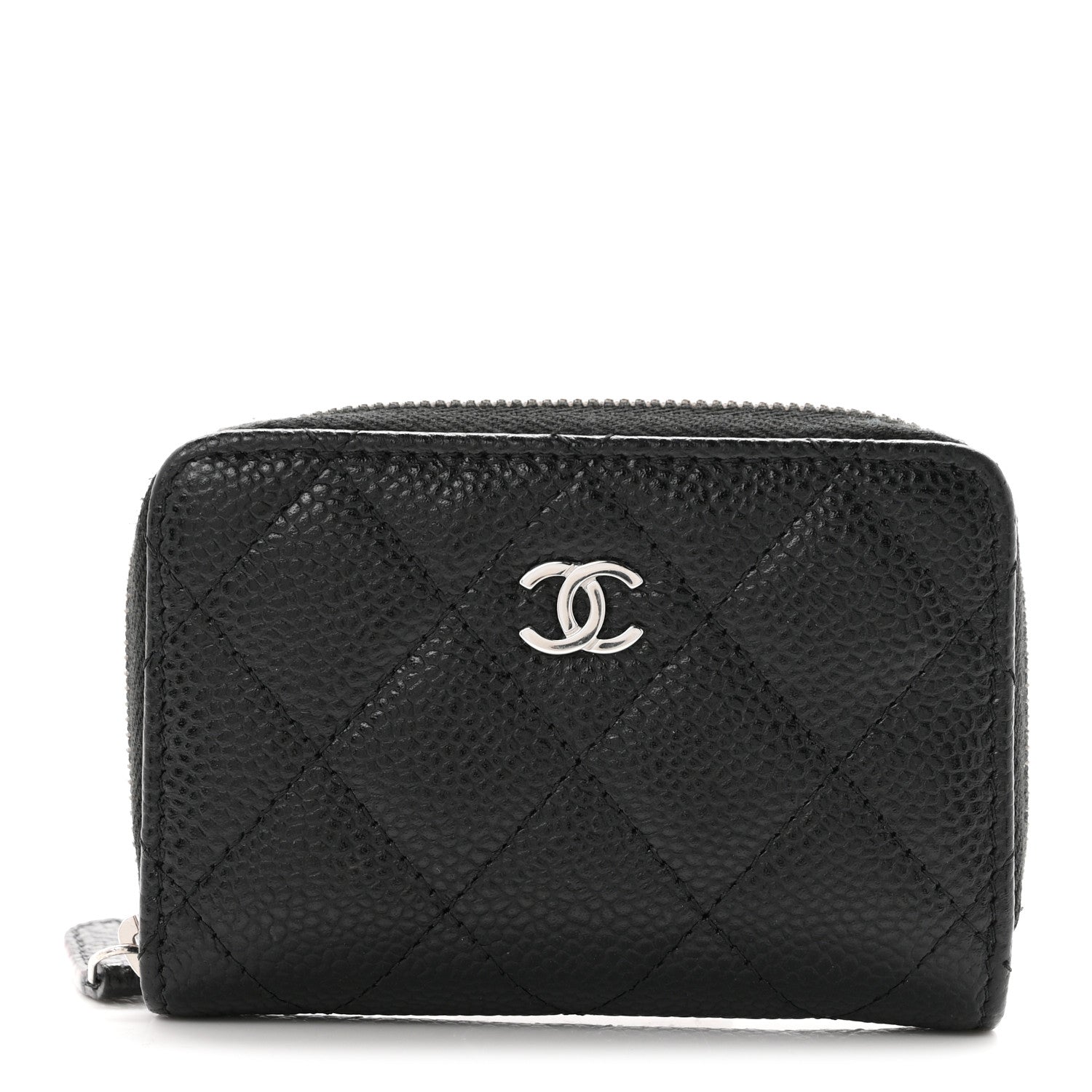 Chanel Caviar Quilted Zip Coin Purse Black 1 of 8