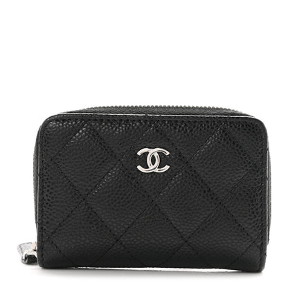 Chanel Caviar Quilted Zip Coin Purse Black 1 of 8