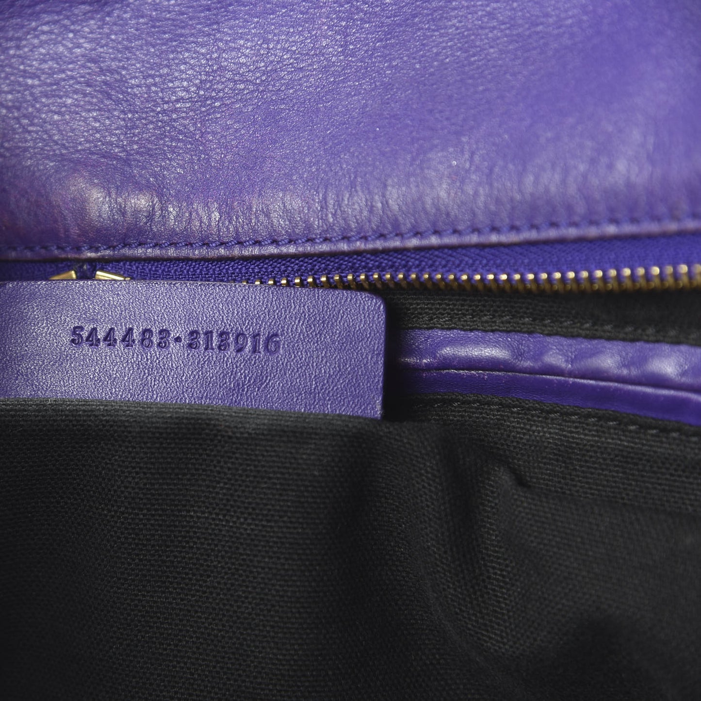 Calfskin Large Skull Padlock Zip Around Tote Purple