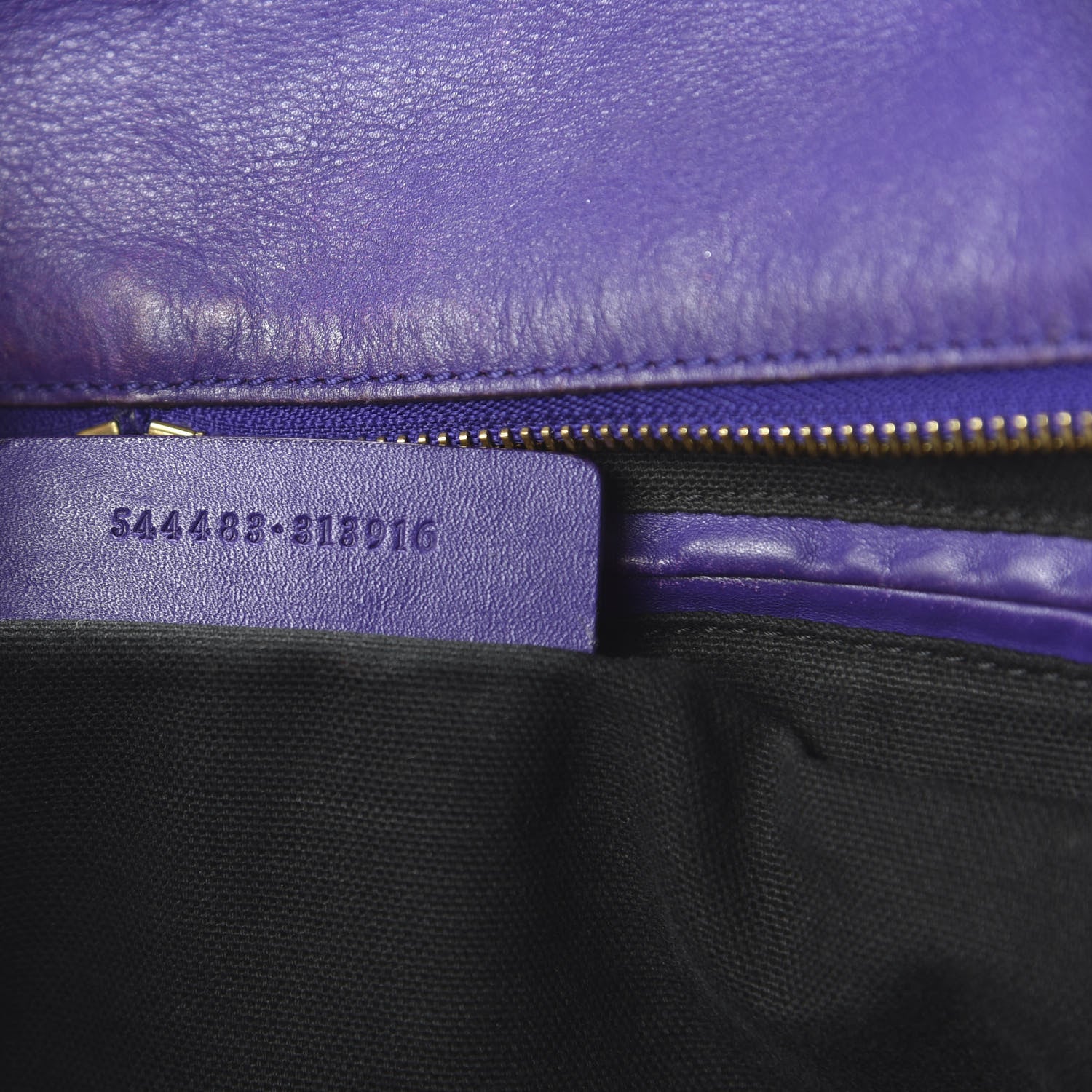 Alexander McQueen Calfskin Large Skull Padlock Zip Around Tote Purple 8 of 12