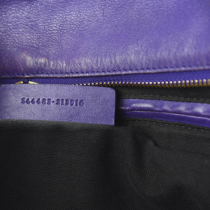 Alexander McQueen Calfskin Large Skull Padlock Zip Around Tote Purple 8 of 12
