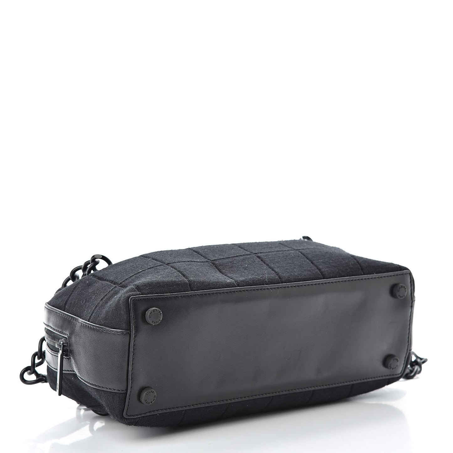 Jersey Quilted Chocolate Bar Shoulder Bag Black