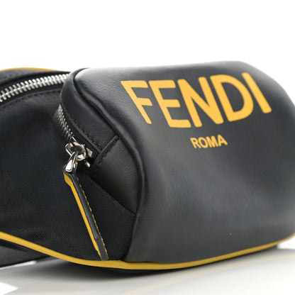 Fendi Recycled Nylon Vitello Grace Light Pequin Logo Pocket Belt Bag Black Sunflower 9 of 12