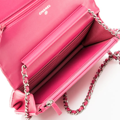 Chanel Lambskin Quilted Wallet On Chain WOC Pink 5 of 7