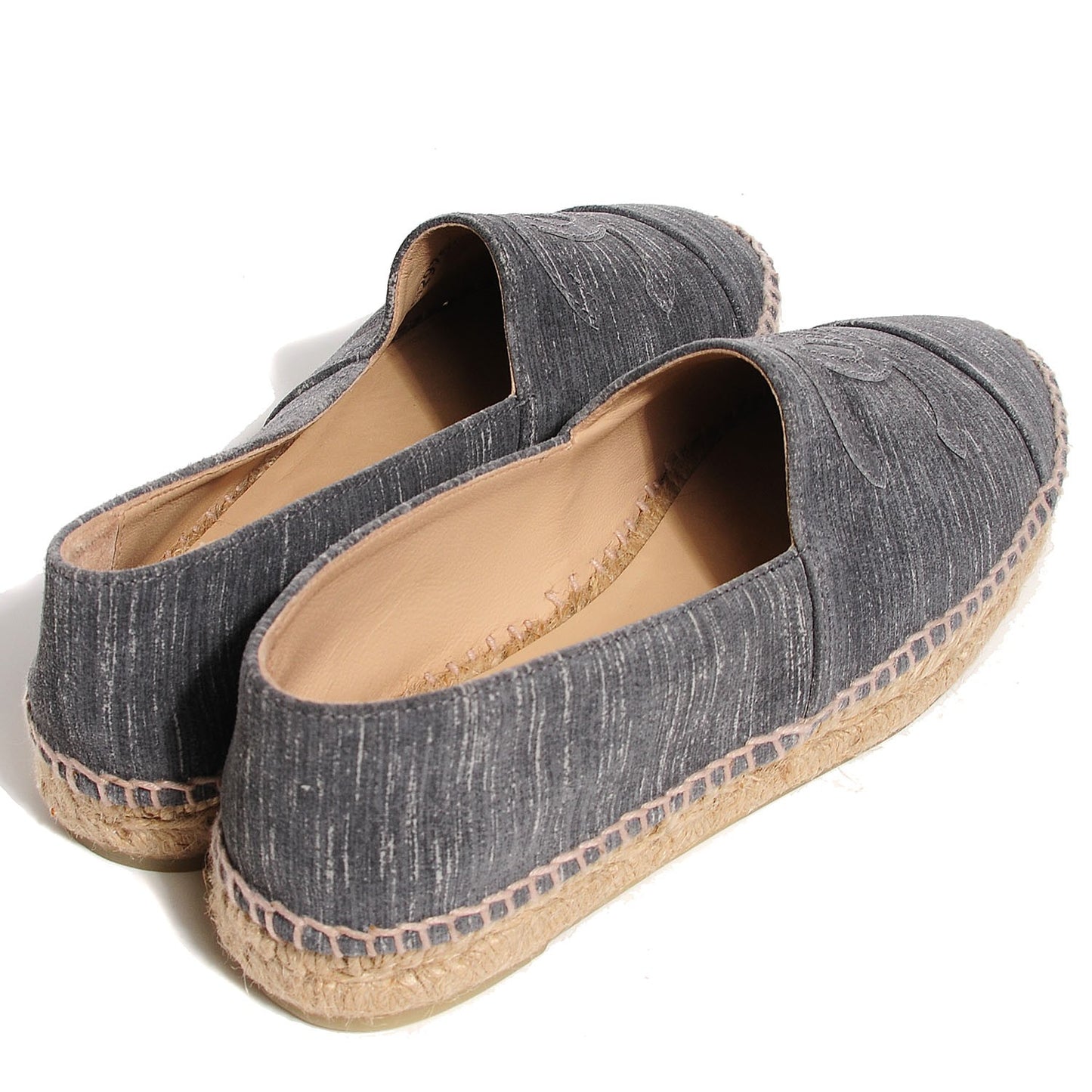 Striated Suede Espadrilles 38 Dark Grey