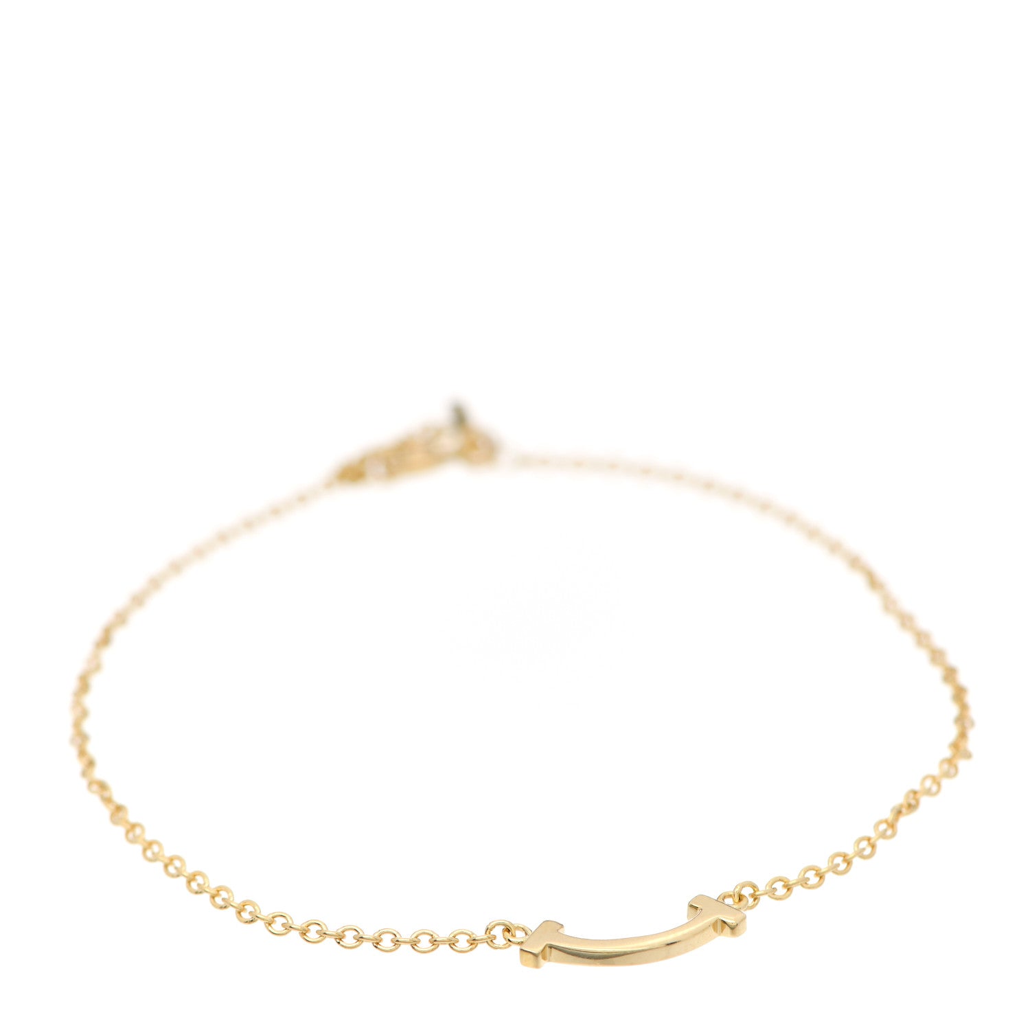 Tiffany 18K Yellow Gold Mini T Smile Bracelet 1 of 6