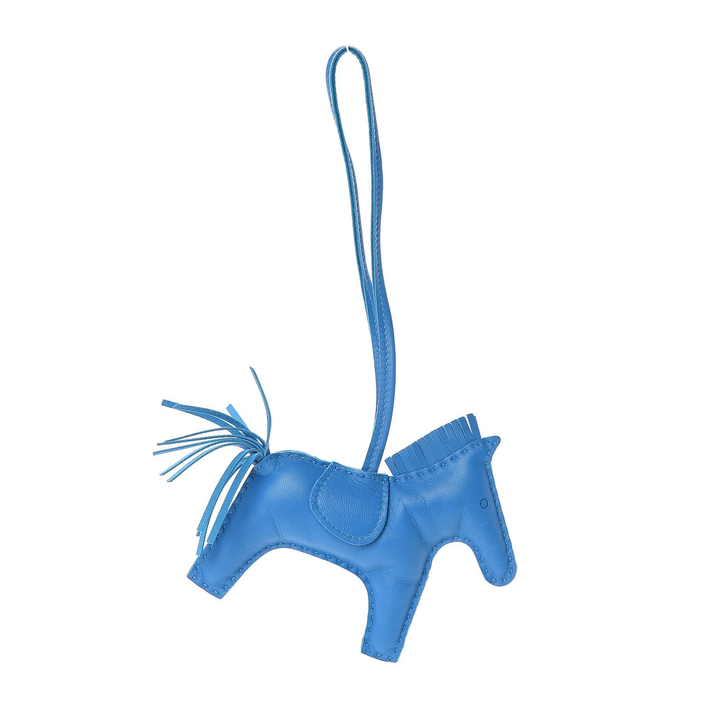 Milo Lambskin Grigri Rodeo Horse Bag Charm MM Bleu Zanzibar