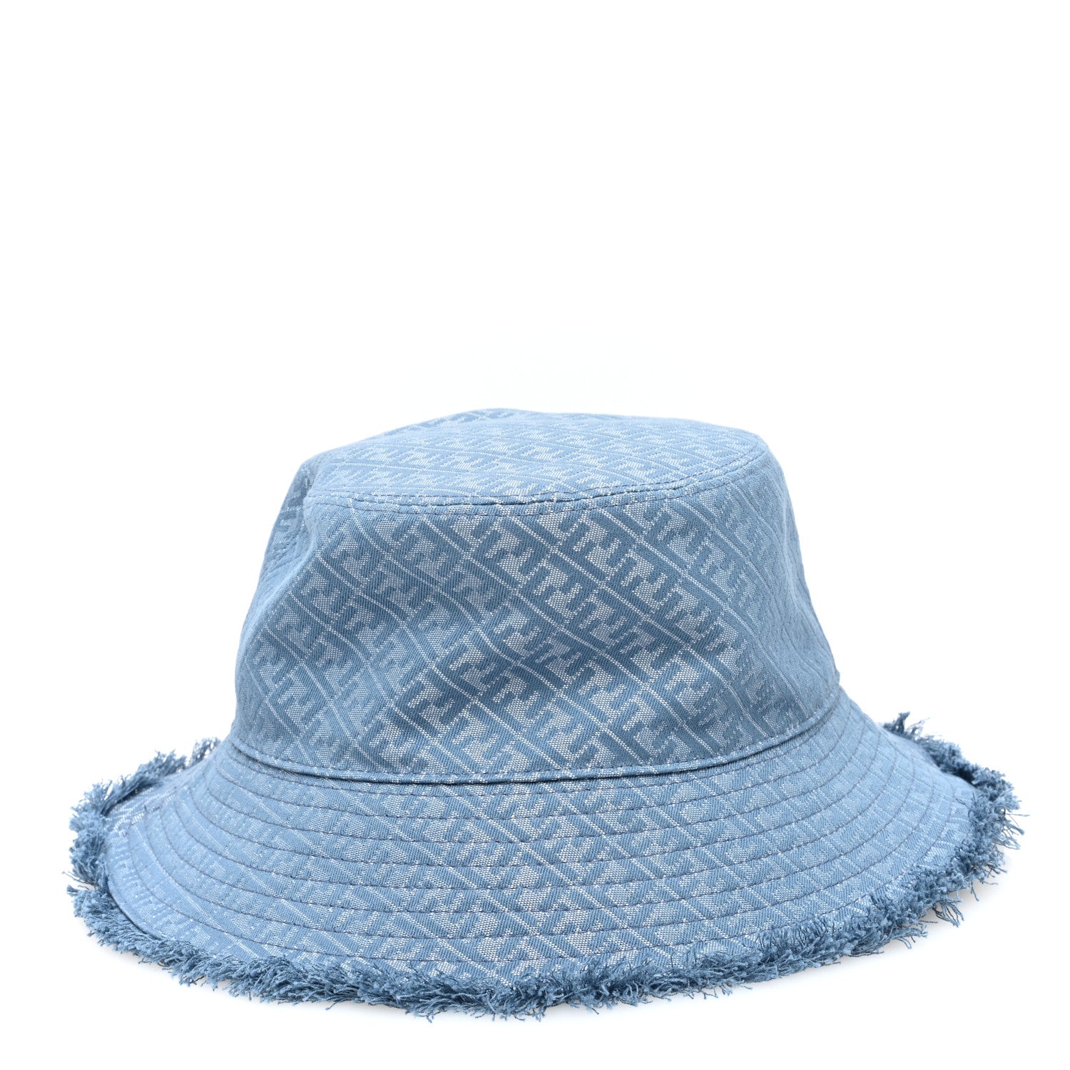 Fendi Denim Frayed FF Bucket Hat L Blue 2 of 8