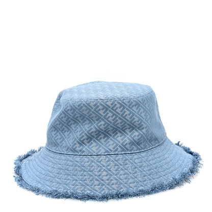 Fendi Denim Frayed FF Bucket Hat L Blue 2 of 8