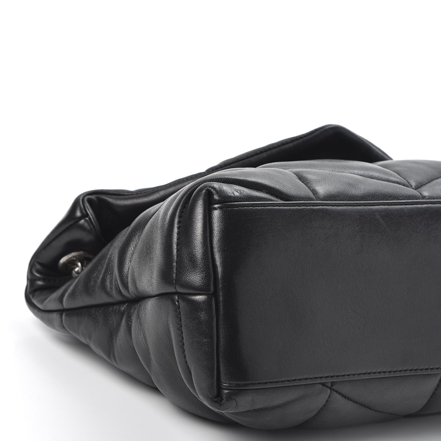 Saint Laurent Lambskin Quilted Small Loulou Puffer Monogram Chain Satchel Black 5 of 10