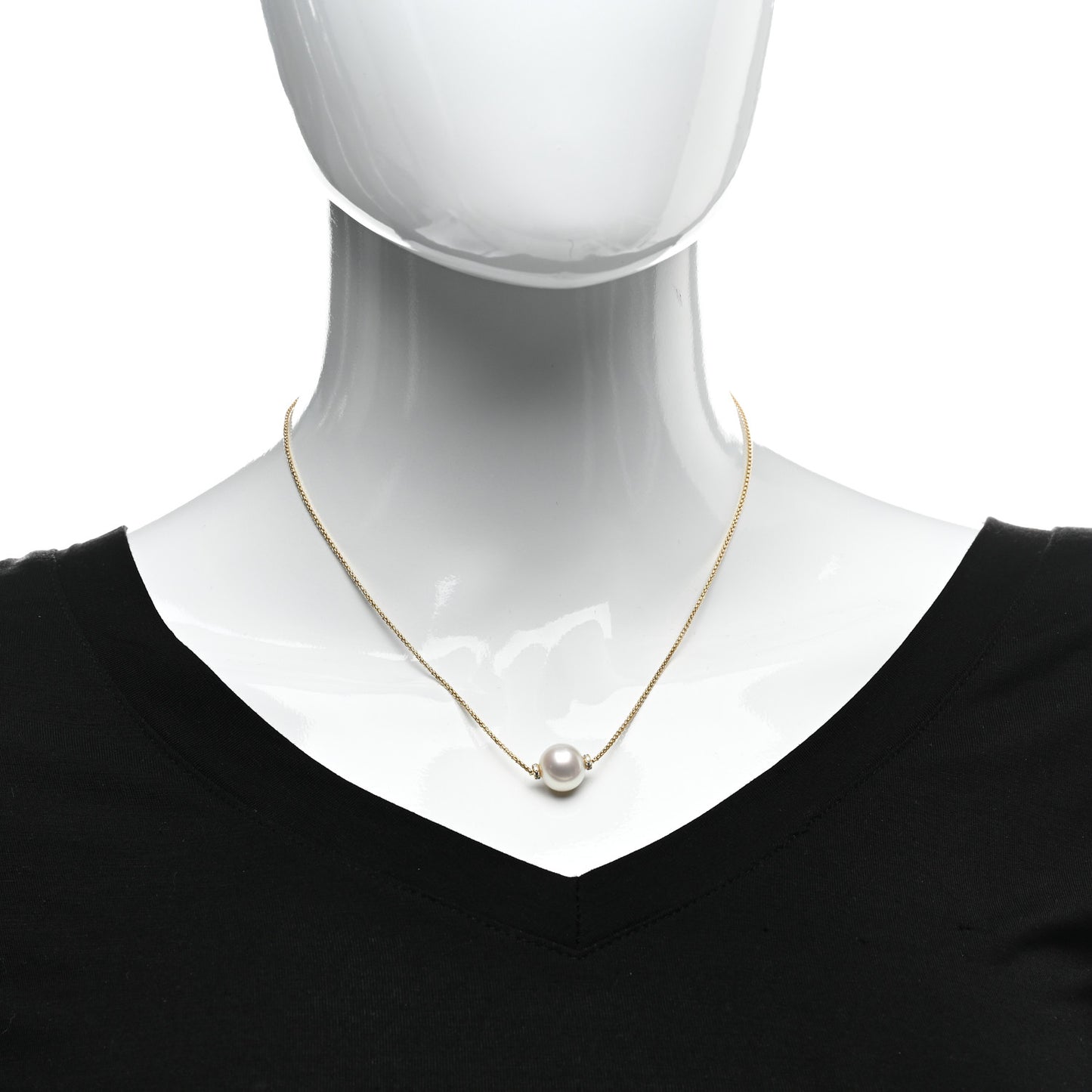 18K Yellow Gold Diamond South Sea Pearl 10.5-11mm Solari Pendant Necklace