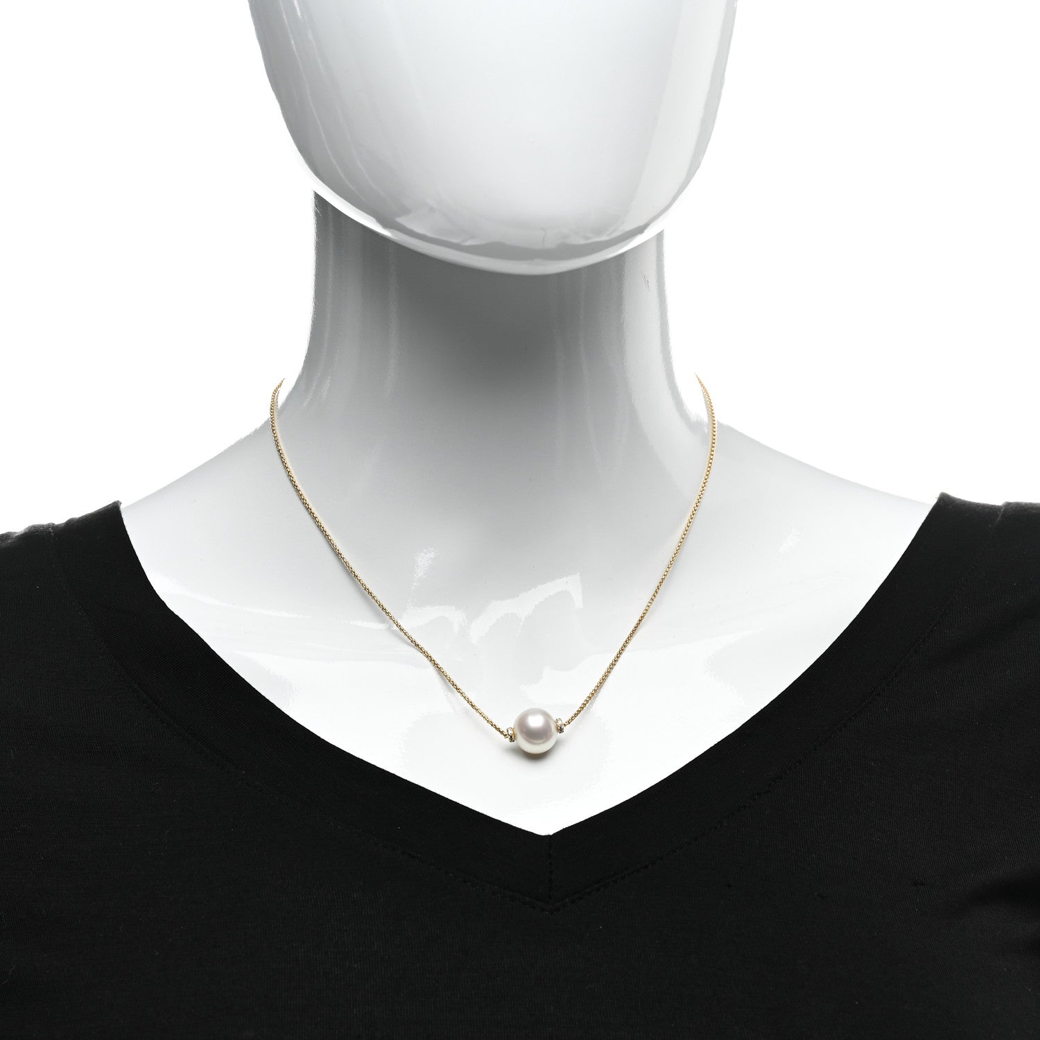 David Yurman 18K Yellow Gold Diamond South Sea Pearl 10.5-11mm Solari Pendant Necklace 2 of 4