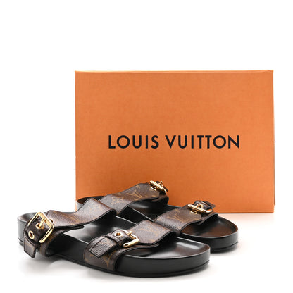 Louis Vuitton Monogram Bom Dia Mule Sandals 38.5 Black 9 of 9