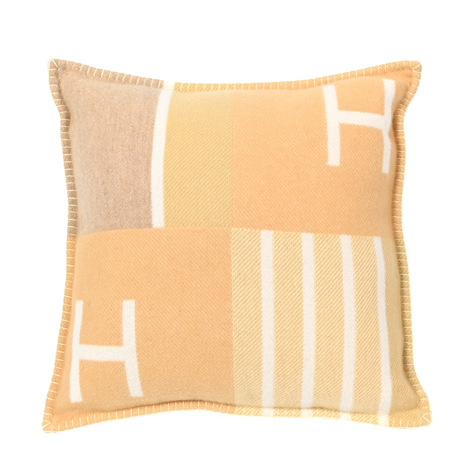 Hermes Wool Cashmere Avalon Vibration Pillow PM Tisane 1 of 3