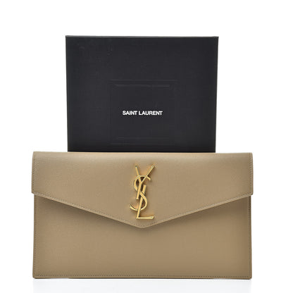 Saint Laurent Grain De Poudre Uptown Pouch Dark Latte 8 of 8