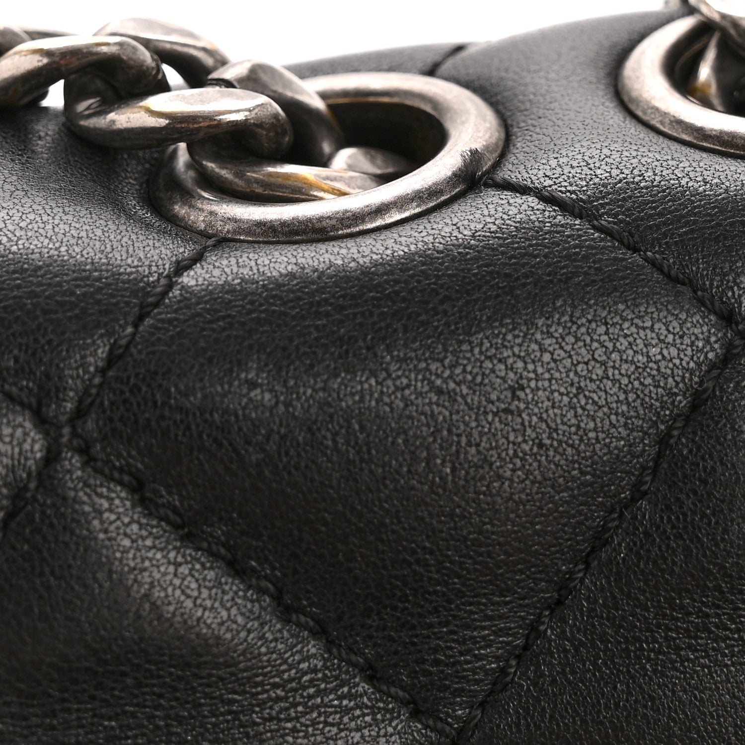 Chanel Lambskin Quilted Large Natural CC Flap Black 15 of 15