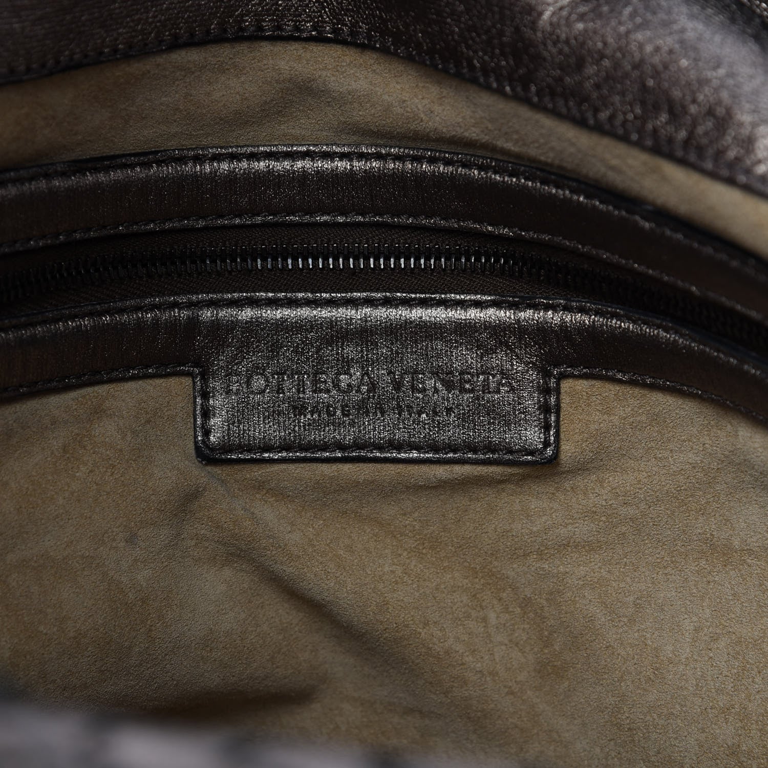 Bottega Veneta Metallic Grosgrain Intrecciato Pyramid Hobo Pewter 8 of 10